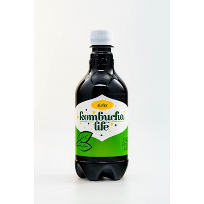 Kombucha Life чаена естествено газирана ферментирала напитка с бъз 0.500 л 